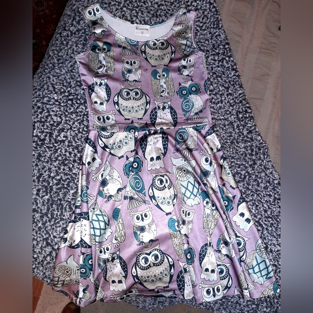 XS CowCow dress with owls